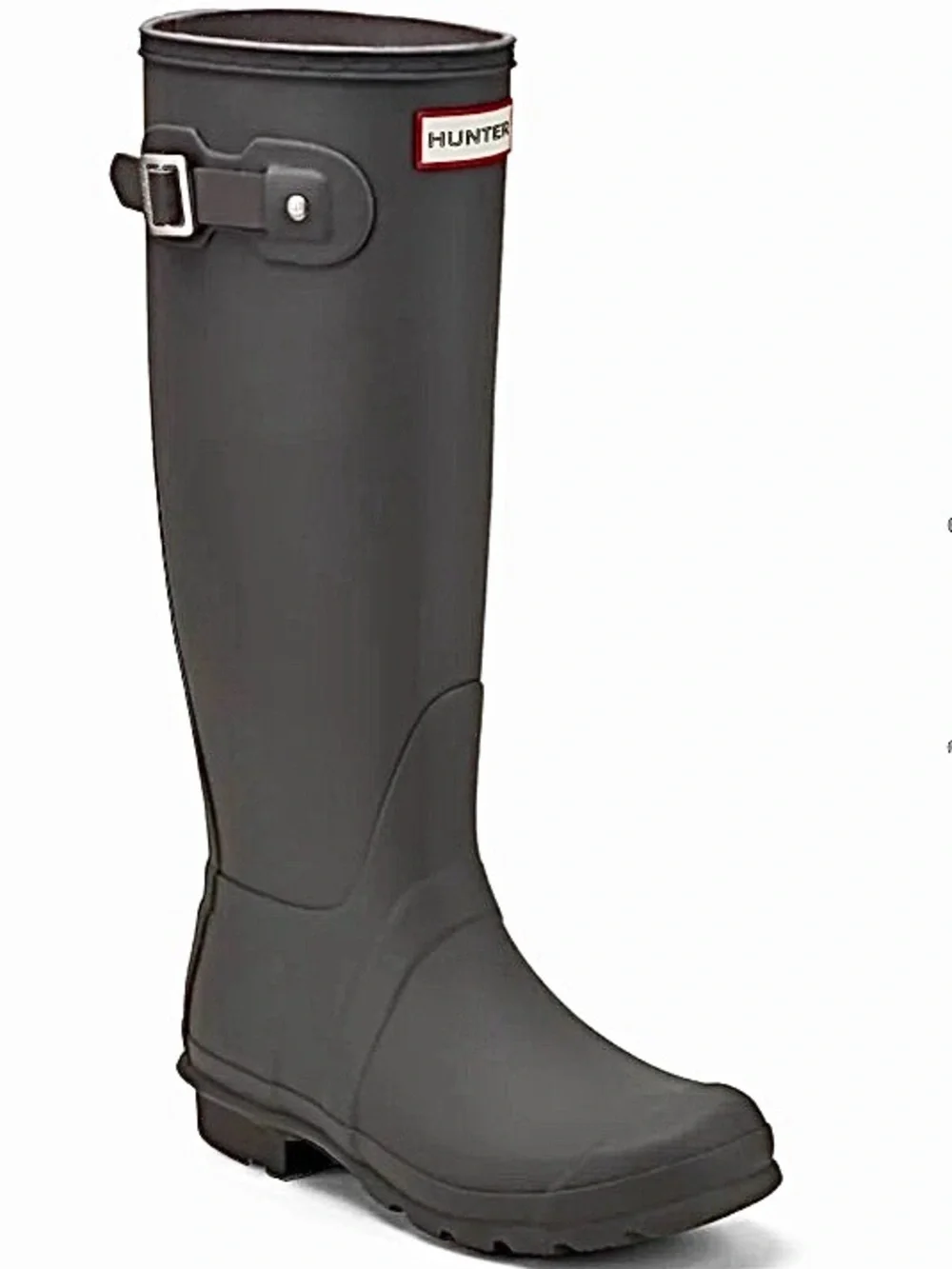 HUNTER Original Tall Rain Boots Rubber Wellies Matte Dark Grey 6 MSRP $190 NWOB